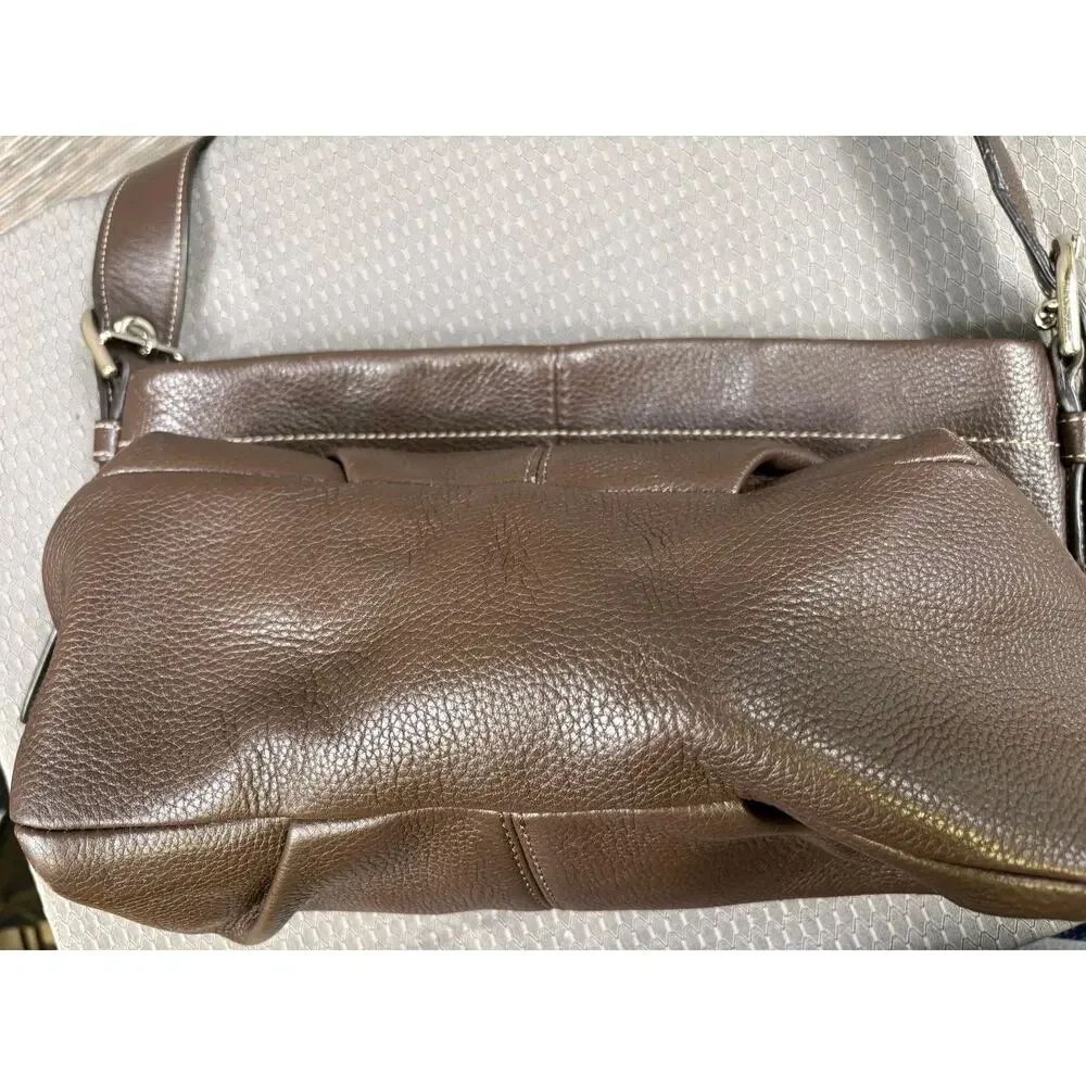 Coach Shoulder Bag Womens Large Brown Leather Zip Hobo Adjustable Purse